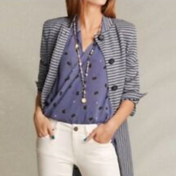 CAbi Crossover Blouse Vivid Violet Floral Print Draped Front Sheer Top Size S - Picture 2 of 9